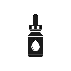 Tincture oil bottle icon flat style isolated on white background. Vector illustration
