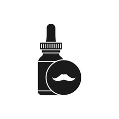 Mustache grower oil icon flat style isolated on white background. Vector illustration