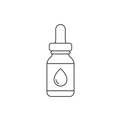 Tincture oil bottle icon line style isolated on white background. Vector illustration