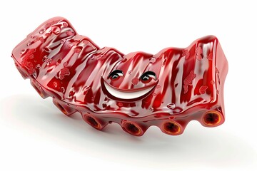 BBQ ribs shaped funny character