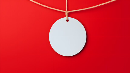 blank tag on red background