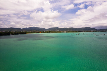 Aerial view of amazing sea surface water texture background