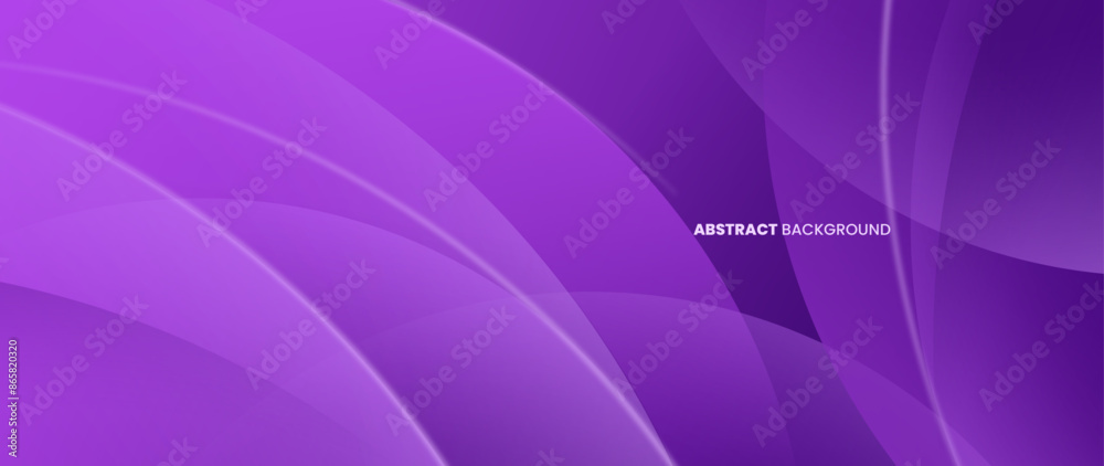 Poster Abstract purple background with overlapping round objects and curved lines form a beautiful pattern.  luxury elements vector illustration.