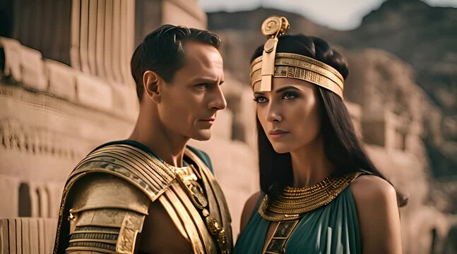 Cleopatra Beside Julius Caesar. A Moment in History