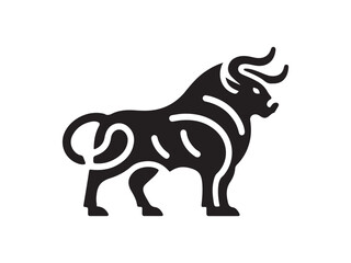 Bull logo design icon symbol vector illustration.