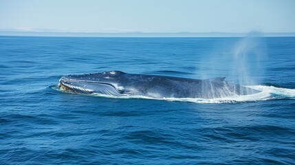 Fototapeta premium The Majestic Blue Whale in the Ocean 