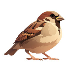 Fototapeta premium Illustration of a sparrow with detailed feathers and realistic colors, perfect for nature and wildlife-themed projects.