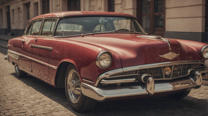 Fototapeta premium Red retro car.