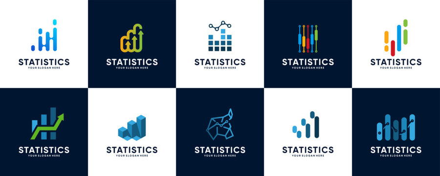 global finance logo collection, economic growth, logo design bundle.