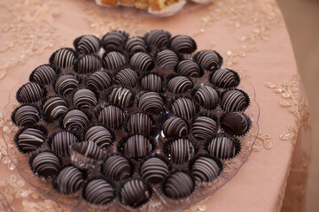 Photograph of sweet snacks on a festive table.