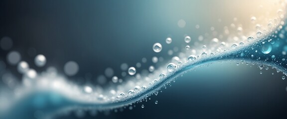 Water Droplets Bubbles Dew Moisture Shimmering Reflective Gradient Abstract Serene Background Wallpaper