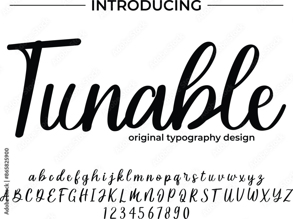 Wall mural Tunable Font Stylish brush painted an uppercase vector letters, alphabet, typeface