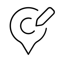 location icon with thin style, perfect for user interface projects