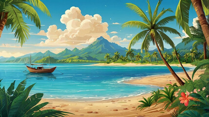 cartoon-style-tropical-lagoon-coconuts-nestled-within-fronds-on-palm-trees-winding-path-hugging-th