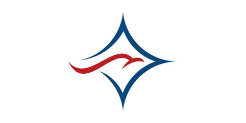 logo design star and eagle, america, fly, savage, freedom. logo design template, symbol, icon, vector, creative idea.