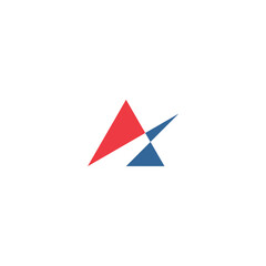 Letter A - initial logo in abstract triangle shape.