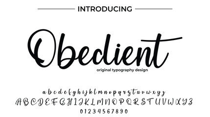 Obedient Font Stylish brush painted an uppercase vector letters, alphabet, typeface