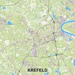 Krefeld, Germany map poster art