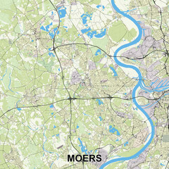 Moers, Germany map poster art