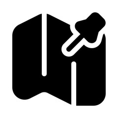 pin map icon with glyph style, perfect for user interface projects