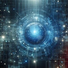 Obraz premium Digital background ideal for technological operations, neural networks, AI, data transmission and encryption, digital archives, audio and visual representations