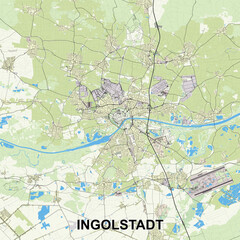 Ingolstadt, Germany map poster art