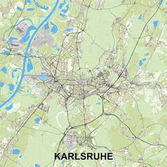 Karlsruhe, Germany map poster art