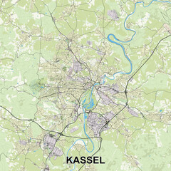 Kassel, Germany map poster art