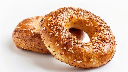 Turkish bagel called Simit on a white background