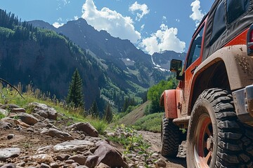 jeeping in the mountains close up