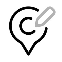 location icon with duoline style, perfect for user interface projects