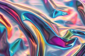 Obraz premium Holographic rainbow foil iridescent texture abstract hologram background