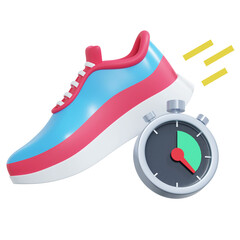 morning run 3d healthy lifestyle icon illustration
