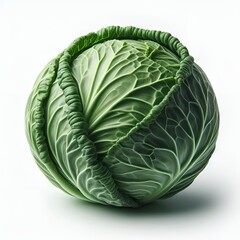 Fototapeta premium A cabbage on a white background, fresh and vibrant.