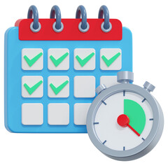 time management 3d healthy lifestyle icon illustration