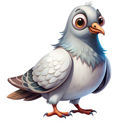 Fototapeta premium Dove with big eyes cartoon style