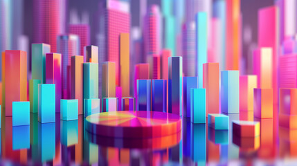 Obraz premium business economy growth 3d graph