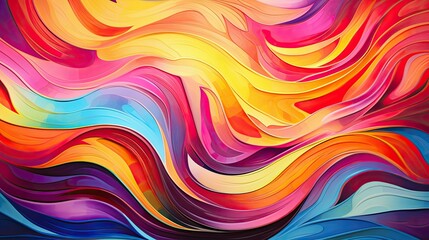 Obraz premium Dynamic waves of vibrant abstract colors
