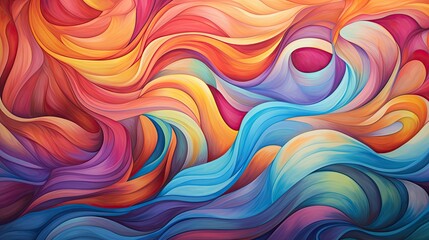 Obraz premium Dynamic waves of vibrant abstract colors