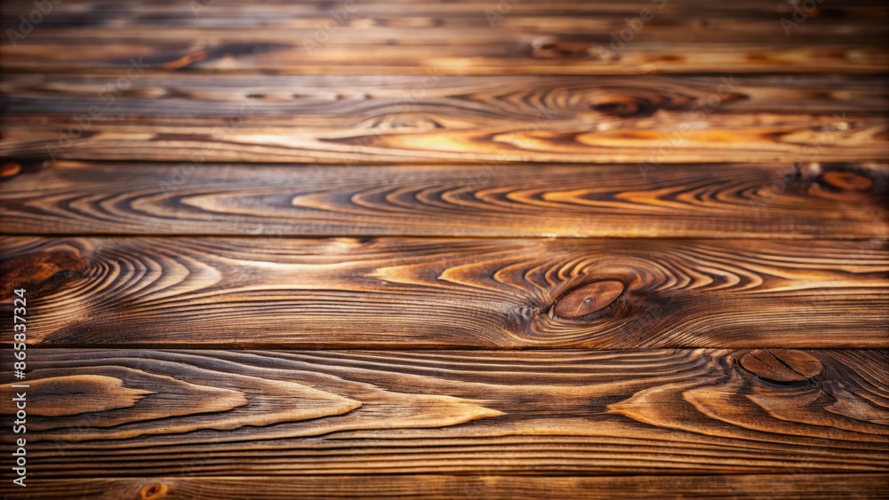 Wall mural richly textured medium dark wood planks with subtle grain patterns and warm undertones against a blu