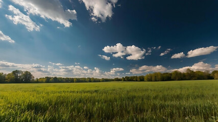Fields of Tranquility. Summer Sky and Clouds