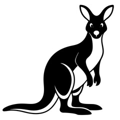 Kangaroo icon silhouette vector Illustration white background.