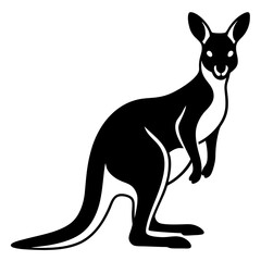 Kangaroo icon silhouette vector Illustration white background.