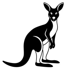 Kangaroo icon silhouette vector Illustration white background.