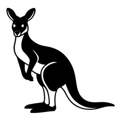 Kangaroo icon silhouette vector Illustration white background.