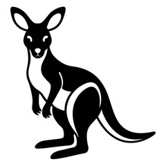 Kangaroo icon silhouette vector Illustration white background.