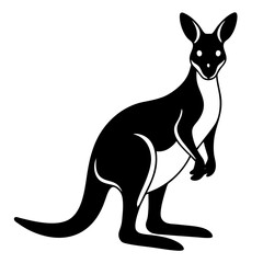 Kangaroo icon silhouette vector Illustration white background.