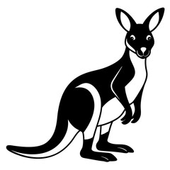 Kangaroo icon silhouette vector Illustration white background.