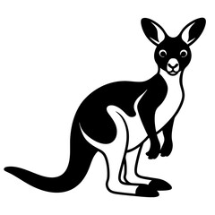 Kangaroo icon silhouette vector Illustration white background.