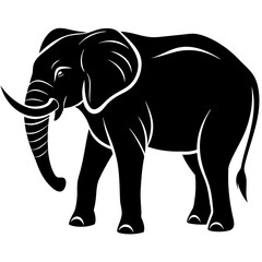 Elephant silhouette vector Illustration.